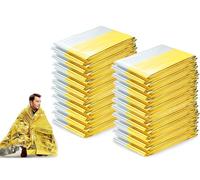 Abiyou 20PCS Emergency Thermal Blankets, Foil Survival Blankets, Emergency Foil Blankets, Mylar Thermal Blanket, First Aid Thermal Blankets, for Outdoors, Hiking, Survival, Marathons or First Aid