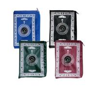 Abiyou 4 Pieces Muslim Prayer Mat With Compass - Portable Polyester Rug for Travel, Islamic Worship, Ramadan Gifts