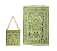 Abiyou Muslim Prayer Mat, Islamic Prayer Rug, Islamic Prayer Mat with Elegant Design Bag, Portable Foldable Prayer Rug, Ramadan Prayer Rug, Muslim Foldable Prayer Mat, for Ramadan (Yellow Green)