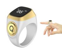 Abiyou Smart Ring Counter, Smart Tasbih Zikr Ring, Muslim Islamic Prayer Smart Rings, Tasbih Counter Smart Ring, Tasbeeh Smart Counter, Digital Electronic Smart Tally Counter for Prayer (White,20MM)