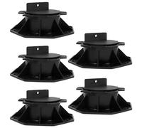 Abizarch 5Pcs Deck Support Pedestals Height Adjustable Deck Raising Support Base Plastic Floor Lift Base Sturdy Floor Support Lift Bearing Set for Wood WPC Aluminum(60-140mm)