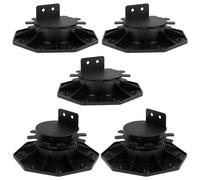 Abizarch 5Pcs Deck Support Pedestals Height Adjustable Deck Raising Support Base Plastic Floor Lift Base Sturdy Floor Support Lift Bearing Set for Wood WPC Aluminum(30-60mm)