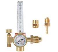 Abizarch HTP Argon CO2 Mig Tig Flow Meter 0-4000 PSI nitrogen regulator flow meter 10-60CFH Adjustable Argon Regulator Copper Flowmeter Gauge for Argon Helium Nitrogen(yellow)
