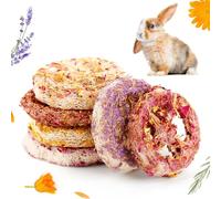 Abizoo 6 pieces rabbit chew toy loofah, natural loofah with petals guinea pig food rabbit toy for hamsters, rabbits, rats, chinchilla