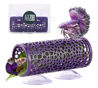 Abizoo betta cave,Purple Betta Fish Tunnel with Holes for Small Fish Shrimp habitat Shelter Hideaway toys betta Hammock Tube house betta fish tank decorations Put plants,moss aquarium ornament