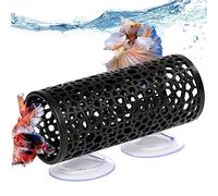 Abizoo Betta Fish Toys,Betta Tunnel Black,Small Hole Hollow cave,Safer for Shrimp Guppies,Aquarium Decor Fish Tank Accessories Decorations Hideout Tube