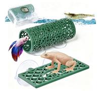 Abizoo Betta Fish Tunnel Hideout and Hammock Bed Aquarium Decor Dark Green