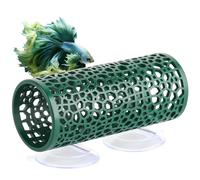 Abizoo Betta Toys,Dark Green Hollow Betta Fish Tunnel for Small Fish & Shrimp,Safe Enrichment Aquarium Decor Betta Resting Tube hammock Betta Fish Tank caves and hides shelter-Versatile for Reptiles