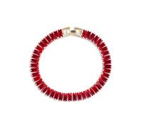 ABJFJE Gold Plated Cubic Zirconia Classic Tennis Bracelet Sparkling Rhinestone Link Eternity Bracelet Trendy Jewelry for Women 7.0inch, M, Brass, created zircon gemstone