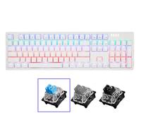 ABKO K515 RGB Gaming Quick Swap Switch Mechanical Keyboard (English/Korean Keycaps) (White, Blue Switch)