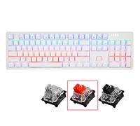 ABKO K515 RGB Gaming Quick Swap Switch Mechanical Keyboard (English/Korean Keycaps) (White, Red Switch)