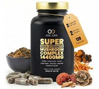 Ablabs Mushroom Complex Capsules - 7 Mushrooms Blend with Lion’s Mane, Reishi & Chaga - 20:1 Mushroom Extract - 14,400mg Equivalent - Mushroom Supplement - 120 Vegan Capsules