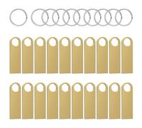 ABLAZE 16GB USB Stick 20 Pack Metal Memory Stick 16GB High Speed USB 2.0 Flash Drive Waterproof Pen Drive with Keyrings for PC, Car, TV, Laptop(Gold)