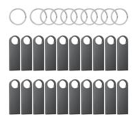 ABLAZE 2GB USB Stick 20 Pack Metal Memory Stick 2GB High Speed USB 2.0 Flash Drive Waterproof Pen Drive with Keyrings for PC, Car, TV, Laptop(Black)