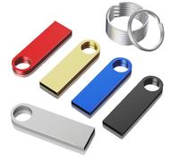 ABLAZE 2GB USB Stick 5 Pack Metal Memory Stick 2GB High Speed USB 2.0 Flash Drive Waterproof Pen Drive with Keyrings for PC, Car, TV, Laptop(5 colors)