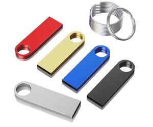 ABLAZE 2GB USB Stick 5 Pack Metal Memory Stick 2GB High Speed USB 2.0 Flash Drive Waterproof Pen Drive with Keyrings for PC, Car, TV, Laptop(5 colors)
