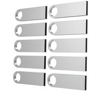 ABLAZE 4GB USB Stick 10 Pack Metal Memory Stick 4GB High Speed USB 2.0 Flash Drive Waterproof Pen Drive with Keyrings for PC, Car, TV, Laptop
