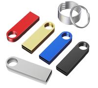 ABLAZE 4GB USB Stick 5 Pack Metal Memory Stick 4GB High Speed USB 2.0 Flash Drive Waterproof Pen Drive with Keyrings for PC, Car, TV, Laptop(5 colors)