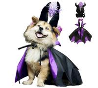 ABLAZEZAI Dogs Cats Halloween Cape & Hat Costume Set, Adjustable Halloween Cosplay Clothes for Medium Large Pets, Comfortable Breathable Dog Cat Apparel Suit for Halloween Party