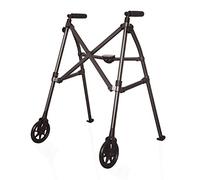 Able Life Space Saver Walker, Lightweight Folding Mobility Frame with 2 Fixed Wheels, Elderly Walking Aid, Black Walnut (Eligible for VAT Relief in the UK)