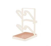 Able to Hold Pots & Lids Multi Use Folding Rack Perfectly Organizes Kitchenware like Spatulas & Spoons While Saving Space (Double layer-white)