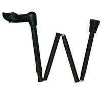 Able2 Folding Walking Stick Anatomical Handle Left Black