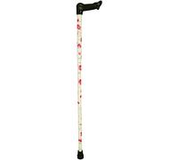 Able2 Pink Flower Folding & Adjustable Arthritis Grip Cane - Right Handed
