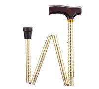 Able2 PR30136 Folding Walking Stick 76-89 cm Etched Gold