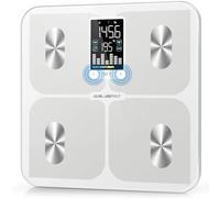 ABLEGRID Digital Smart Bathroom Scale for Body Weight and Fat Percentage,Body Fat Scale with BMI Large LCD Display,Accurate Body Composition Analyzer,Weighing Machine for People with Fitness App,400lb