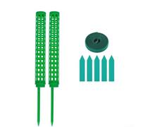 Ableholy 25cm Plastic Moss Pole for Climbing Plants, Stackable Plant Support Stake with Fasteners for Pothos Philodendron Monstera, 2 Pack(Green)