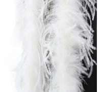 Ableholy 2M Ostrich Feather Boa Scarf Red Luxury Trim | Luxurious red ostrich feathers, 2m length, elegant drape, stage performance, party glamour