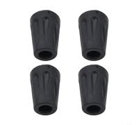 Ableholy 4Pcs Rubber Trekking Pole Tips 10mm ID Walking Ferrules for Hiking Poles, Crutch Ends Covers, Black