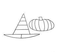 Ableholy Metal Witch Hat and Pumpkin Wreath Frame for DIY Fall Halloween Decor, Sturdy Wire for Front Door Hanging (25x20cm/34x32cm)(C)