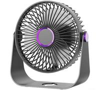 Ableholy USB Clip Fan with Night Light 360° Adjustable Portable Desk Fan, 5 Quiet Cooling for Home Office Travel, Off White(F4 0 Gray)