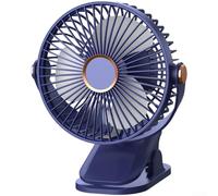 Ableholy USB Clip Fan with Night Light 360° Adjustable Portable Desk Fan, 5 Quiet Cooling for Home Office Travel, Off White(F50 Blue)