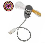 Ableholy USB Clock Fan with LED Time Display Metal Gooseneck(colorful)