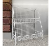 Ablerhome Decor 2 Tier Spice Rack Organiser Rack Free Standing Storage Wire Basket Cabinet Shelf Pantry Office Kitchen Bathroom (White:35x30cm)