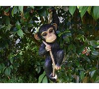 Ablerhome Decoration Hanging Peeking Monkey Garden Ornament Chimpanzee Sculpture Tree Hugger Decor GIFT (Swinging Monkey)
