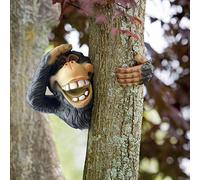Ablerhome Decoration Hanging Peeking Monkey Garden Ornament Chimpanzee Sculpture Tree Hugger Decor GIFT (Searching Monkey)
