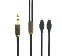 ABLET 4.4mm Balanced Cable 7N OCC Copper Silver Plated Cord Compatible with Sennheiser HD650, HD600, HD580, HD660S, HD58X, Massdrop HD6XX Headphone Walnut Wood Shell 3meters/10ft