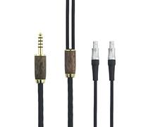 ABLET 4.4mm Balanced Cable Compatible with Sennheiser HD800, HD800S, HD820 Headphones 4.4mm Balanced Male 6N OCC Copper Silver Plated Cord Walnut Wood Shell