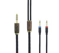 ABLET 4.4mm Balanced Male 6N OCC Copper Silver Plated Cord 4.4mm Balanced Cable Compatible with Denon AH-D7200 AH-D7100 AH-D9200 AH-D5200, for Focal Elear Headphone Walnut Wood Shell