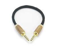 ABLET 4.4mm Male to Male Balanced 5 Pole Connector Headphone Audio Adapter Cable 7N OCC Copper Single Crystal Silver Plated Wire Walnut Wood Shell,15cm