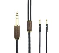 ABLET 6.35mm Audio Cable Replacement Upgrade Cable Compatible with Meze 99 Classics, Compatible with Meze 99 Neo Headphone 6N OCC Copper Silver Plated Cord Walnut Wood Shell
