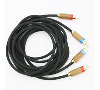 ABLET Audiophiles 2RCA Male to 2RCA Male Stereo Audio Cable HiFi System Interconnect Cable 6N OCC Copper Silver Plated Cord Walnut Wood Shell 2RCA to 2RCA (3m/10ft)