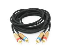 ABLET Audiophiles 2RCA Male to 2RCA Male Stereo Audio Cable HiFi System Interconnect Cable 6N OCC Copper Silver Plated Cord Walnut Wood Shell 2RCA to 2RCA (1m/3.2ft)