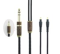 ABLET Replacement Audio Upgrade Cable 6N OCC Copper Silver Plated Cord Compatible with Audio-Technica ATH-MSR7b ATH-SR9 ATH-ESW990H ATH-ES770H Headphone Walnut Wood Shell & 6.35mm Adapter