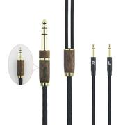 ABLET Replacement Audio Upgrade Cable 7N OCC Copper Silver Plated Cord compatible with Meze 99 Neo headphones, compatible with Meze 99 Classics headphones Walnut Wood Shell & 6.35mm Adapter