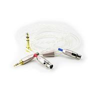 ABLET Replacement Audio upgrade Cable Compatible with Audeze LCD-2, LCD-3, LCD-4, LCD-X, LCD-XC Headphones Silver Plated wire with 3.5mm 1/8" male & 6.3mm 1/4" adapter