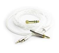 ABLET Replacement Audio Upgrade Cable Compatible with Monolith M1060, M1060C, M565, M565 Headphones Silver Plated Wire with 3.5mm 1/8" Male and 6.3mm 1/4" Adapter